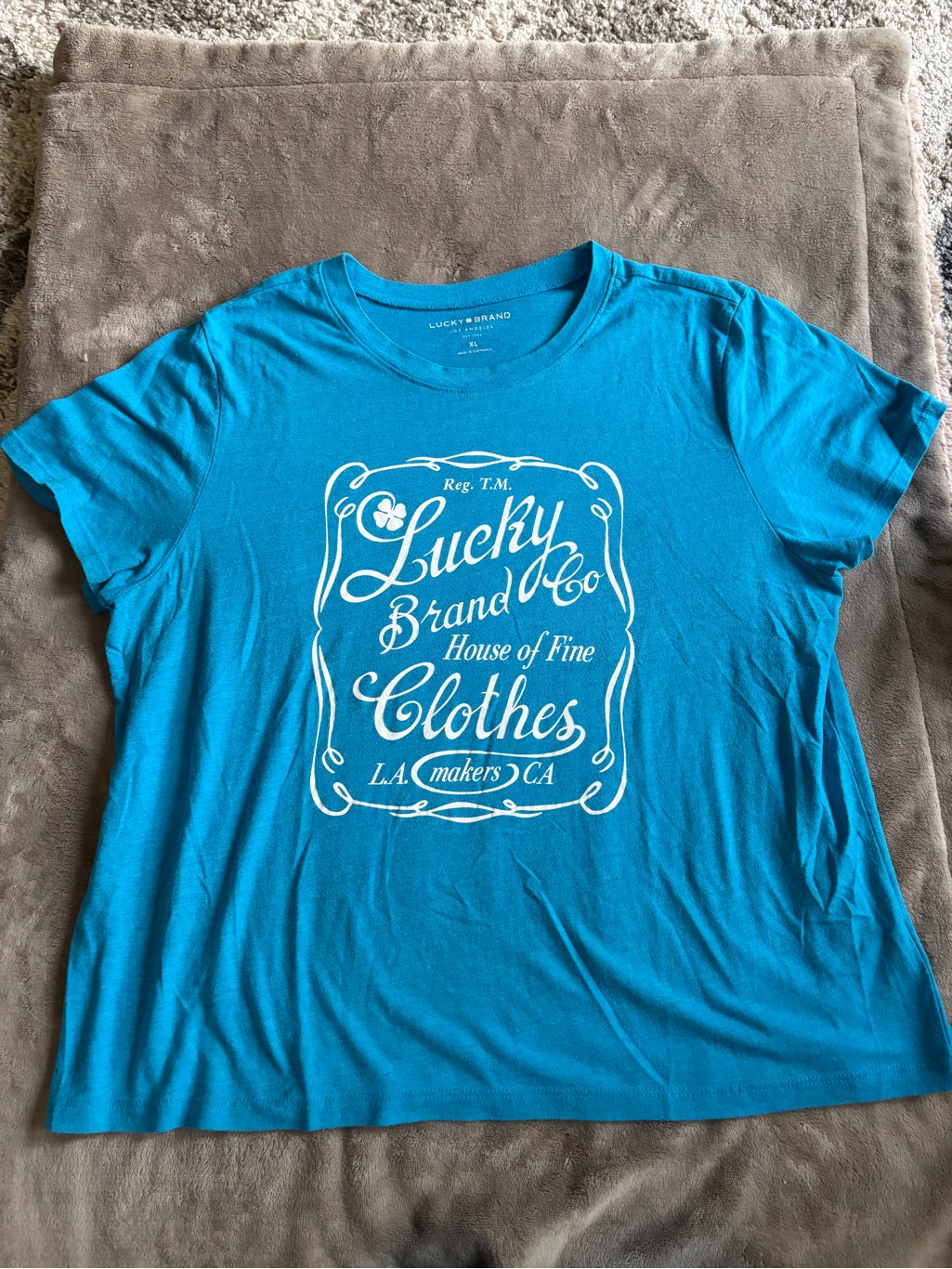 Lucky Brand Turquoise Logo Tee